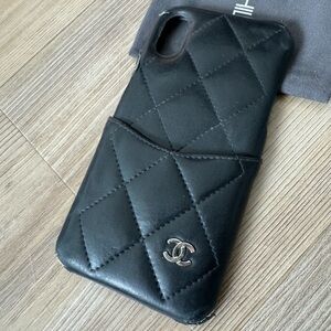 Chanel Lambskin Quilted iPhone X Case Black